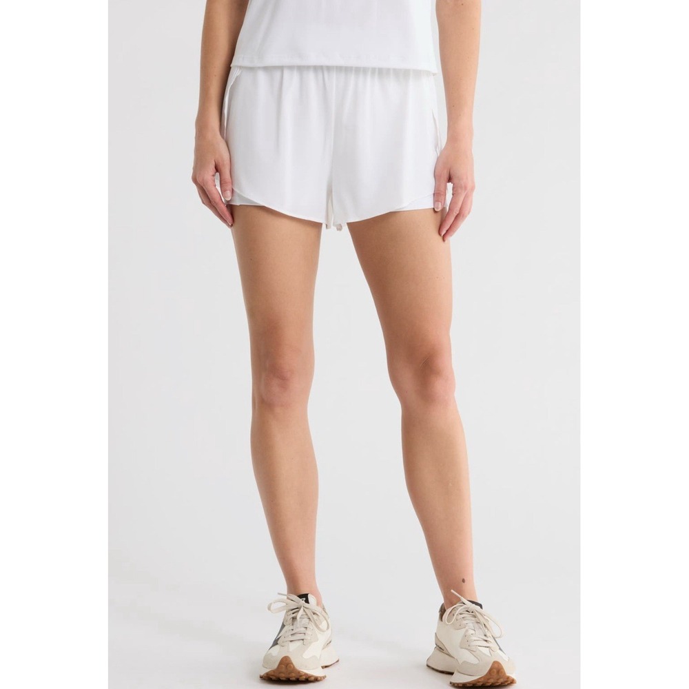 NWT 90 Degree By Reflex Lightstream 2 In 1 Hybrid Shorts White Médium Womens